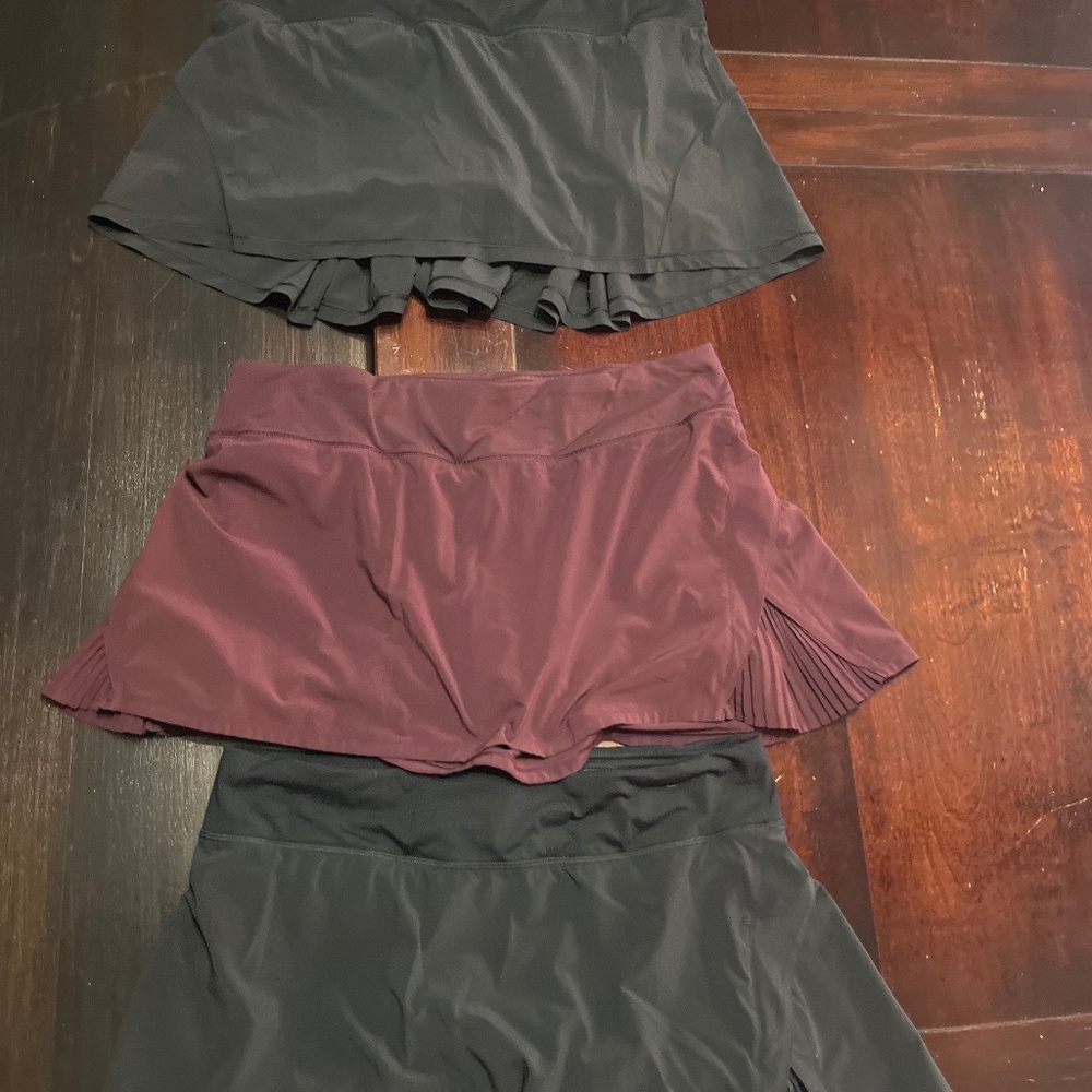 3 Lululemon tennis skirts size 10